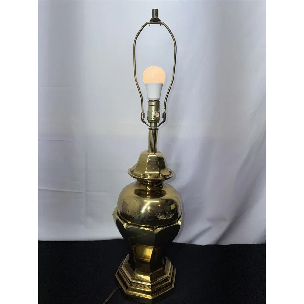 MCM Brass Ginger Jar Lamp Solid/Heavy 15 lbs 29